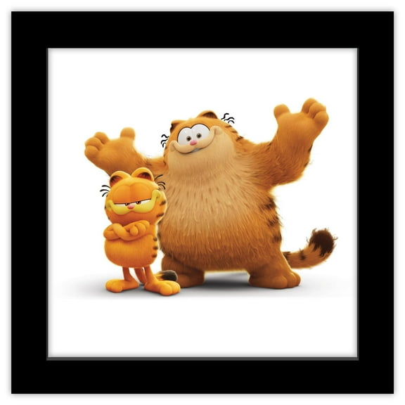 Gallery Pops The Garfield Movie - Garfield and Vic Wall Art, Black Framed Version, 12" x 12"