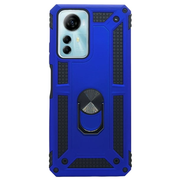 Funda Uso Rudo Cely Vesmir Con Anillo Magnético Para ZTE V41 Smart Azul Rey Más 2 Micas De Cristal
