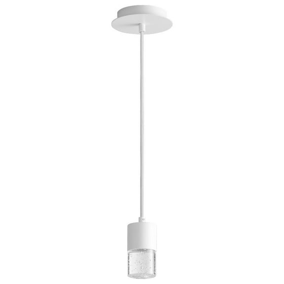 5 Inch 6.2W 1 Led Pendant-White Finish-Clear Bubble Glass Color Oxygen Lighting 3-68-6
