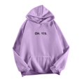 thumbnail image 2 of Hoodies for Women 2025 Oh Yes Hoodie Fall Winter Loose Hoodie with Pockets Hooded Sweatshirt Pullover Tops, 2 of 5