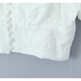 thumbnail image 3 of Women Summer Short Sleeve Feminine  Square Button White Embroidery Mia Top Copper Shirt, 3 of 5