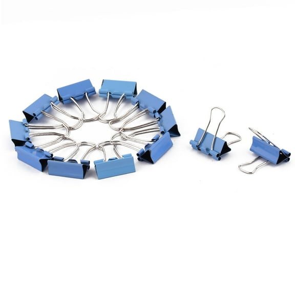 Unique Bargains Home Metal Bill File Ticket File Paper Work Binder Clips Clamps Blue 12PCS