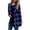 Blue, variant on Women's Chunky Knit Open Front Plaid Cardigan Long Sleeve Oversized Checkered Sweater Coat with Pockets Button Down Fall Winter Casual Outwear, Red,XXXXL