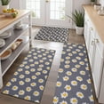 thumbnail image 2 of Gray Daisy Flower Pattern Kitchen Rugs Sets Of 3,Kitchen Runner Rugs Non Skid Washable,Decorative Kitchen Floor Mats for Kitchen,Sink,Laundry,17"x30"+ 17"x47" + 17"x59", 2 of 6