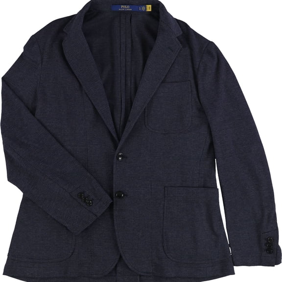 Ralph Lauren Mens Plaid Blazer Jacket, Blue, Large