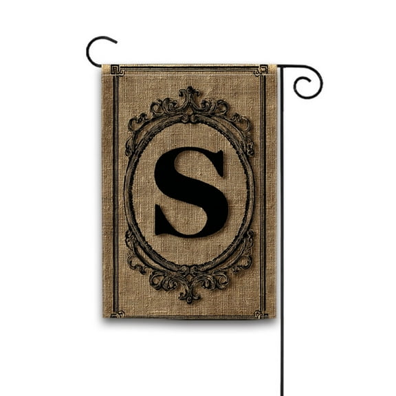 Letter S Garden Flag 12x18 Inch Double-Sided - Floral Welcome Banner for Yard Decor, Seasonal Outdoor Decoration
