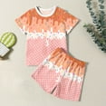 thumbnail image 4 of WhouRiu Big Boy Outfit Sets Ice Print Short Sleeve T-Shirt Shorts Children Summer Beach Loose Clothes Set Orange,Sizes 9-10, 4 of 5