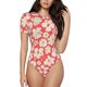 thumbnail image 1 of Fotbe Beige Flowers Body de Mujer con Cuello Redondo y Mangas Cortas, Sin Mangas Ajustado, Suave, Cómodo y Básico-Medium, 1 of 7