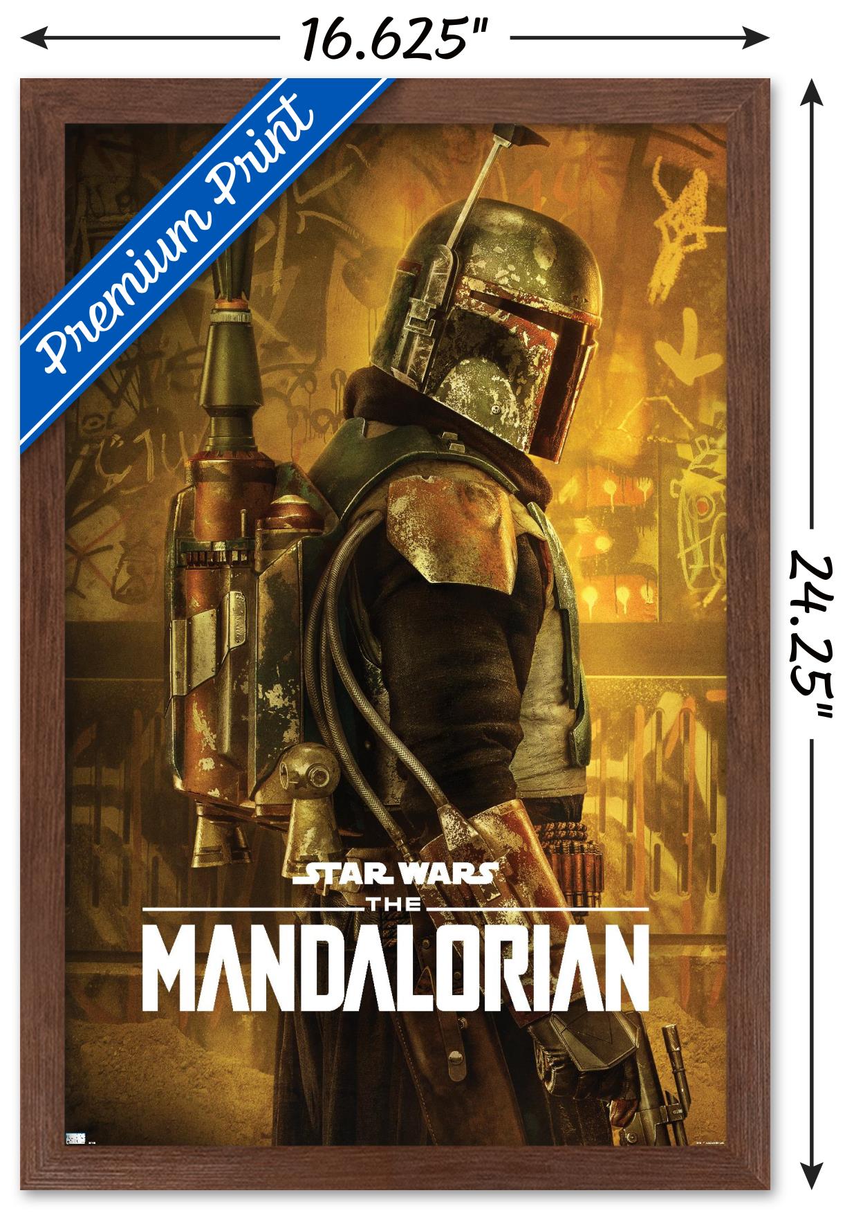 Star Wars: The Mandalorian Season 2 - Boba Fett One Sheet Wall Poster, 14.725" x 22.375", Framed