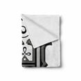 thumbnail image 2 of Letter H Soft Flannel Fleece Blanket, Calligraphy Elements in Uppercase Letter H Design from Middle Ages Artwork, Cozy Plush for Indoor and Outdoor Use, 60" x 80", Black Grey White, by Ambesonne, 2 of 6
