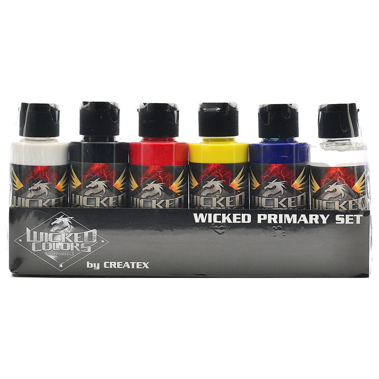 Createx Wicked Color Set, 6-Colors, Detail Primary Colors