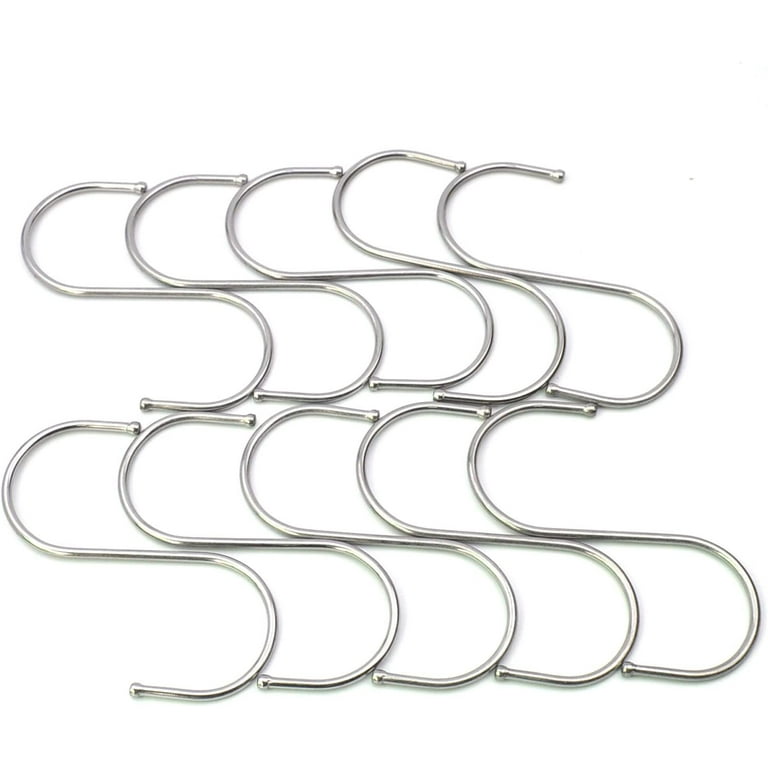 Heavy Duty Metal Chrome Plated S Shape Hooks, Set of 10 (Large)