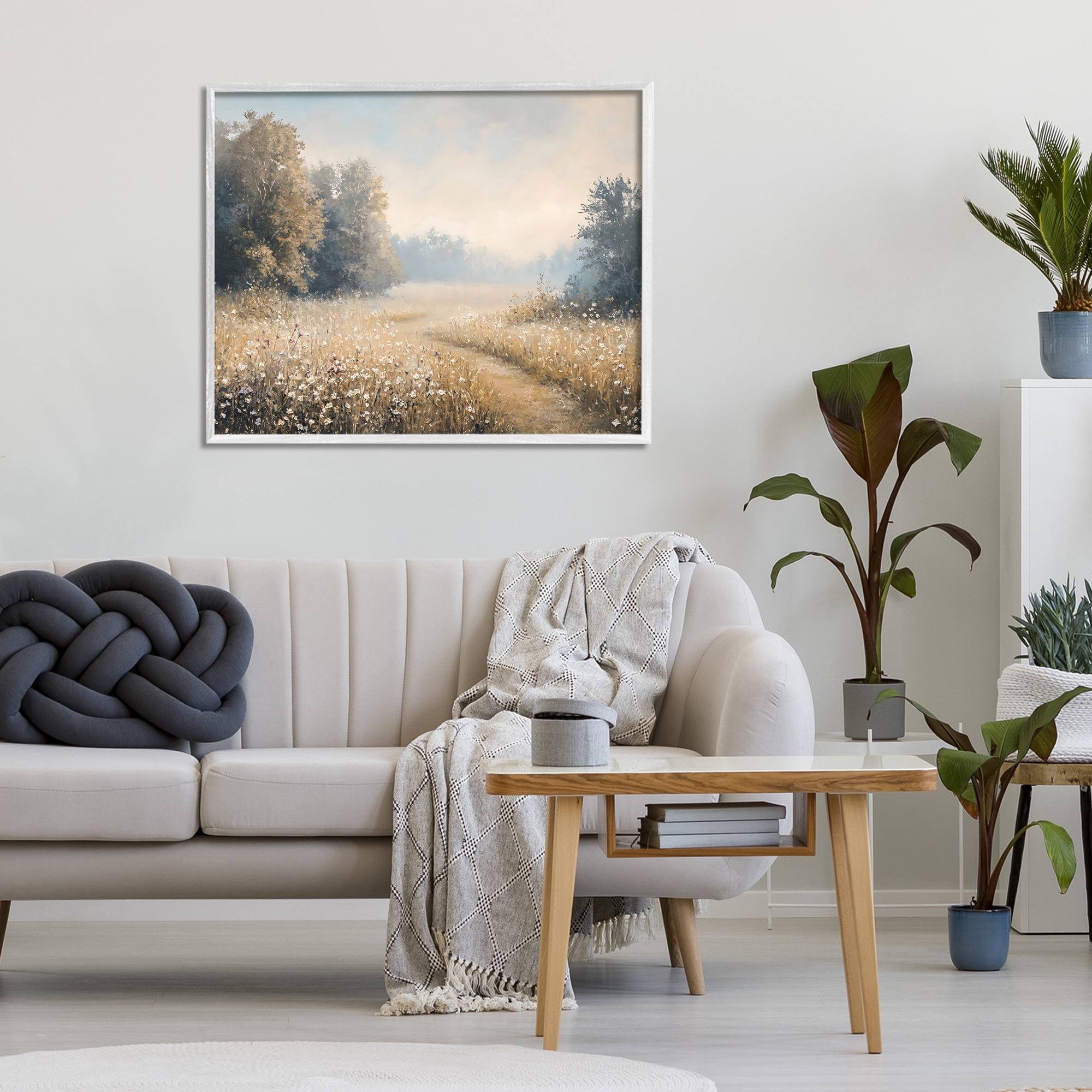 Stupell Industries Wandering Wildflower Path at Dawn White Framed Giclee Art, design by Creative Studio