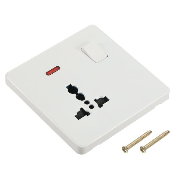 UK US Socket Switch Multi Power Outlet White 250V 13A 88mmx86mm
