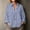 Dark Blue, variant on WRFWUL Womens Striped 3/4 Sleeve Shirts Dressy Casual Lapel Collar Button Down Blouses Summer Beach Vacation Tops