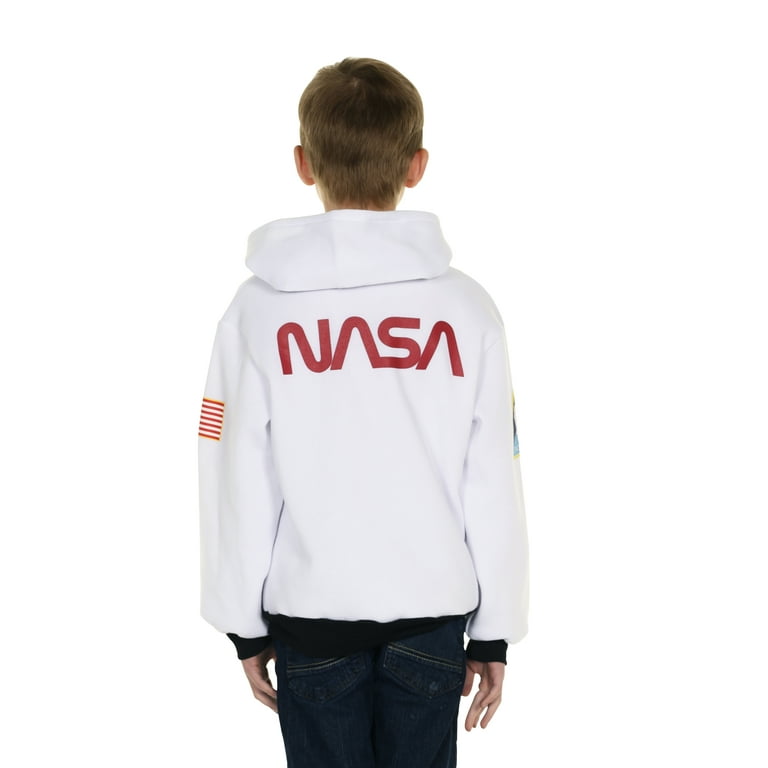 NASA Astronaut Hoodie, White, Adult Size Large by Aeromax