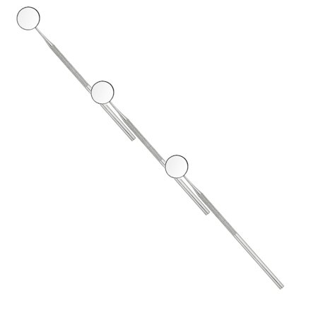 Stainless Steel Dental Mirror Heavy Duty Teeth Cleaning Inspection Mouth Mirror Dentist Tool with Handle Anti Fog Curve Angle Oral Care 3 Pcs 6.22Inches