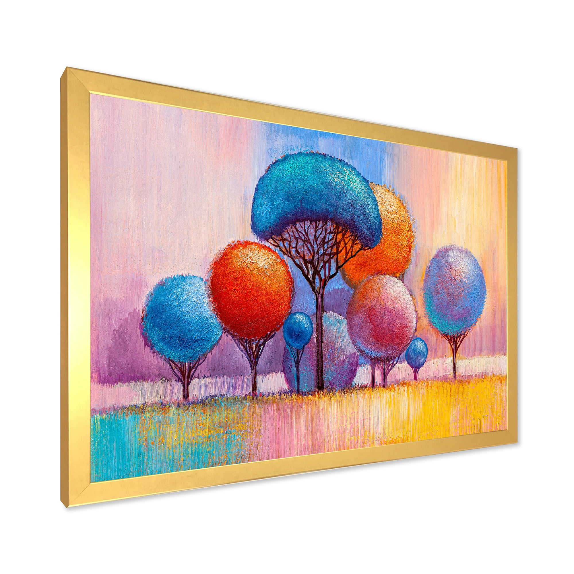 Designart 'Autumn Colorful Fantasy Trees II' Modern Framed Art Print