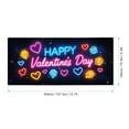 thumbnail image 2 of YaoZQ Happy Valentine's Day Garage Banner, Glowing Neon Light Style Sign Background, Durable Polyester Hanging Prop for Indoor Outdoor Holiday Party Decor, 157.5x70.9 inch, 2 of 6