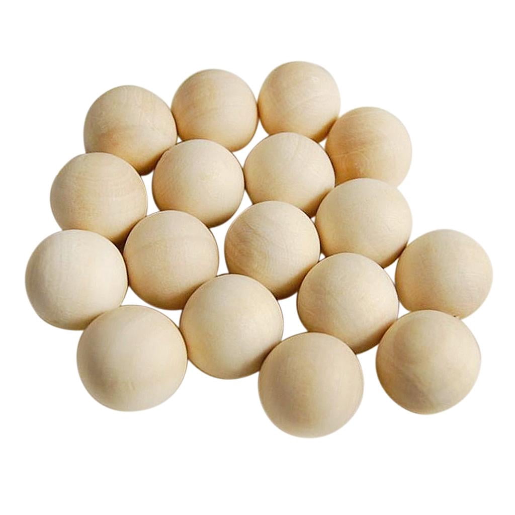25mm Natural Unpainted Wood Round Loose Spacer Beads, Pack of 100 for DIY Jewelry Making Bracelet Spacer Charms for Macrame Crafts Toddlers Hair