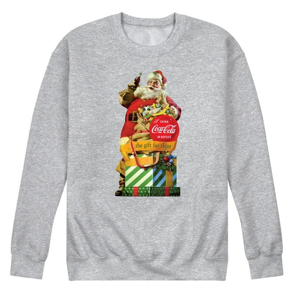 Coca-Cola - Vintage Santa Gift for Thirst - Men's Long Sleeve Crew Fleece Sweatshirt