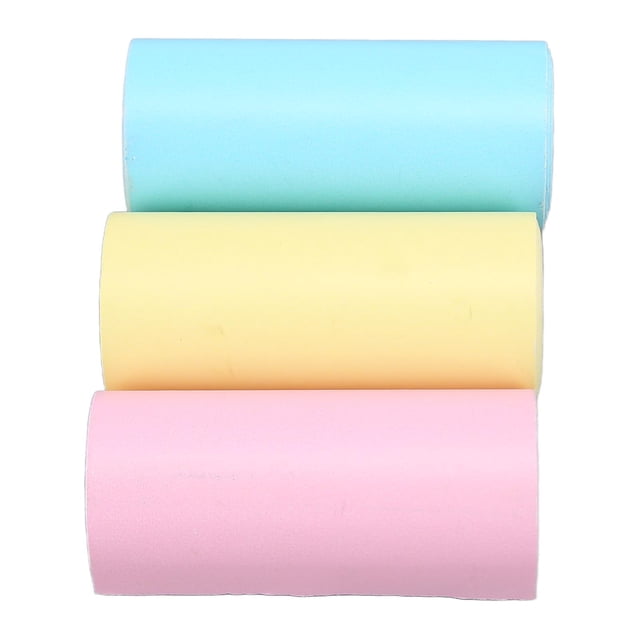 Mini Thermal Printer Sticker Paper, Practical 57x25mm Colorful Mini Printing Paper Roll 12 Rolls Portable for Studying