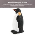 thumbnail image 4 of Wooden Penguin Statue Cute Vivid Hand Painted Penguin Figurine Penguin Decor For Dining Table Office, 4 of 21