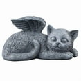 thumbnail image 1 of Statue Commémorative Chat Ange Statue Cadeau Pierre Tombale pour Animal Ornements Commémoratifs Artisanat Ornements, 1 of 6