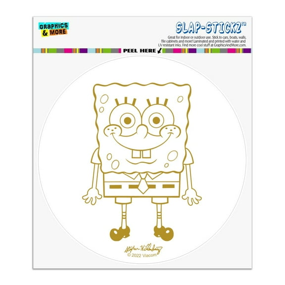 SpongeBob Full Front Automotive Car Window Locker Circle Bumper Sticker