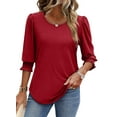 thumbnail image 4 of Fantaslook Blouses for Women Dressy Casual 3/4 Length Sleeve Womens Tops with Smocked Cuffs Fashion Shirts, 4 of 9