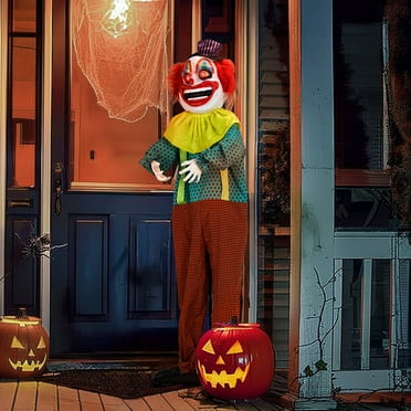 Ktaxon 6ft Clown Animated Halloween Decoration Creepy Halloween Clown Animatronics w/ Pre-Recorded Screaming