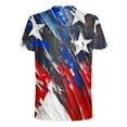 thumbnail image 4 of Men's 4th of July Patriotic Crew Neck T-Shirt - American Flag Print Short Sleeve Blouse, Red White Blue Stars Freedom Tee for Walking, Running & Independence Day Celebrations, 4 of 5