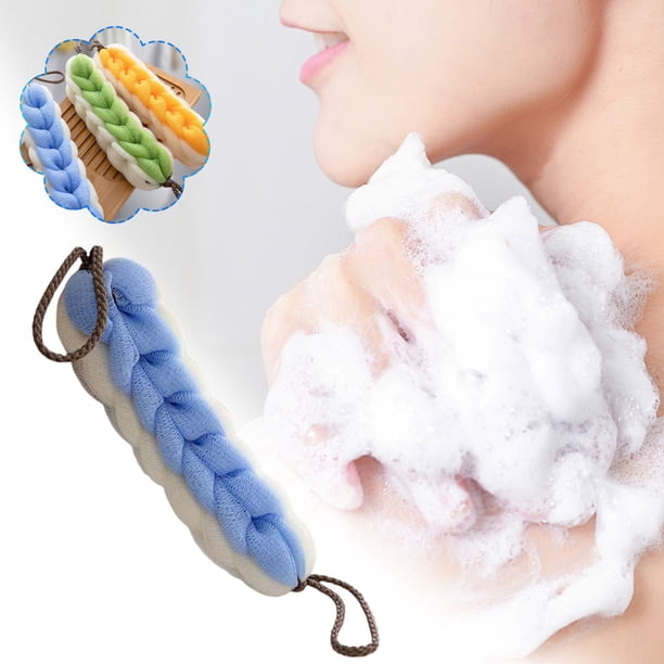 Limpiador de espalda de ducha de polietileno grueso y suave | Flor de baño espumosa grande con cuerda para colgar | Gran poder de limpieza para exfoliar la piel muerta | Toallita de ducha duradera