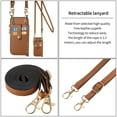 thumbnail image 6 of SaniMore for iPhone 15 Pro Case, PU Leather Removeable Zipper Purse with Card Slots Crossbody Lanyard Shockproof Bumper Anti-drop Love Heart Stylish for Girls Women Wallet Cover, Brown, 6 of 10