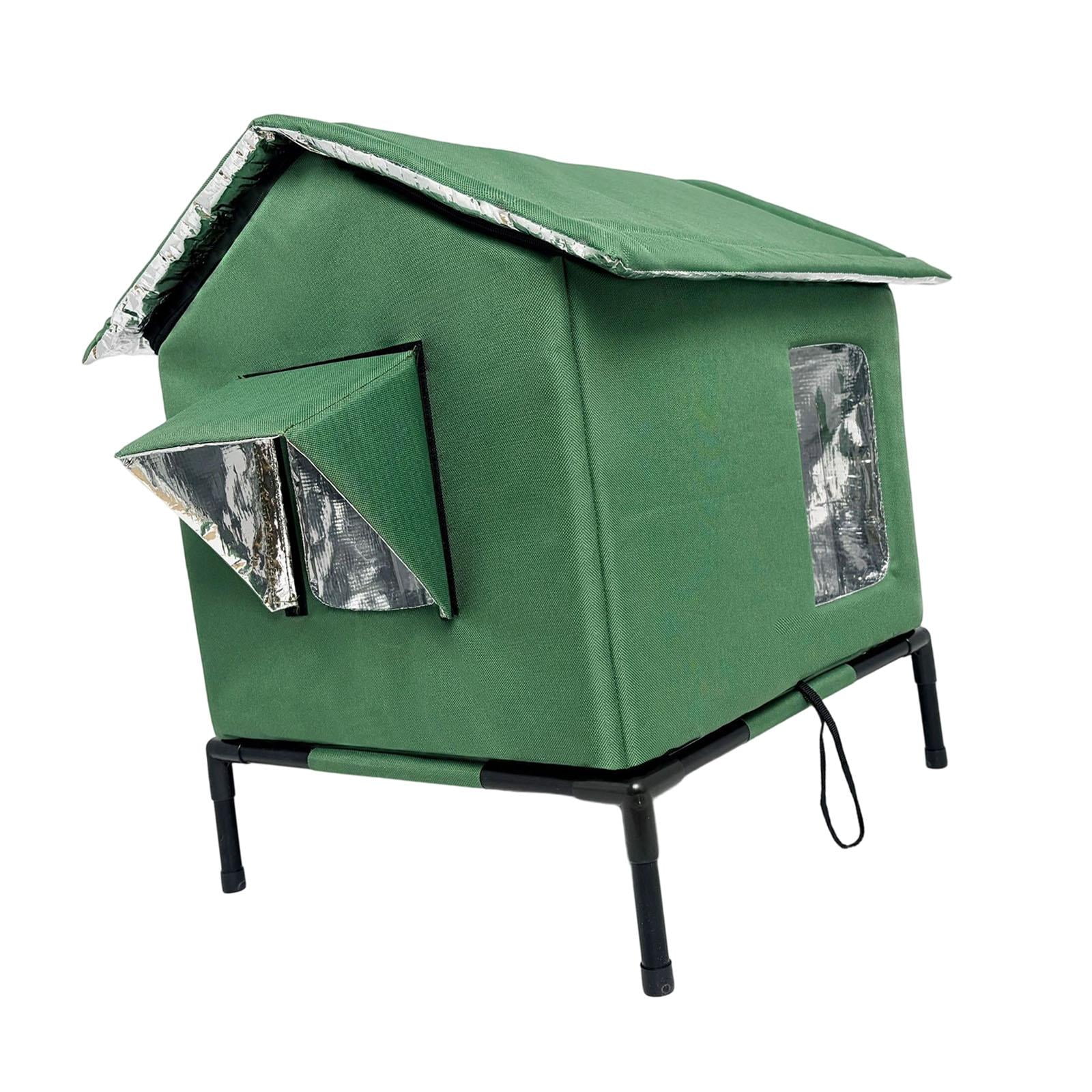 EHJRE Outdoor Cat House Feral Shelter Insulated Waterproof Tent Windproof Portable Kitty Enclosure with Oxford Cloth And Aluminum Foil for Community Porch G M