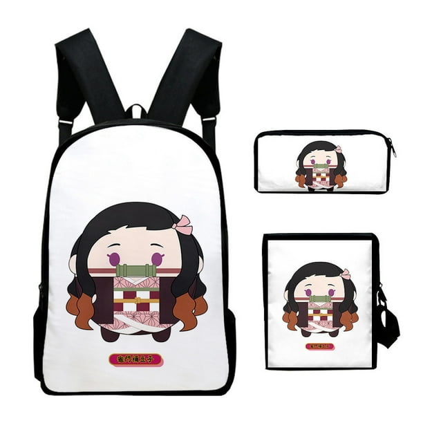 Set de mochilas Demons Slayers Anime School, 3 piezas, tela Oxford