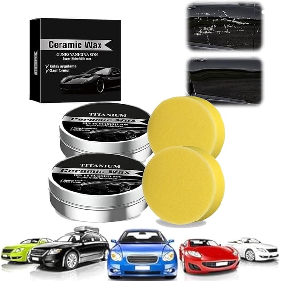 2 Packs Titanium Ceramic Wax Cream for Cars,Advanced Car Coating & Polishing Wax,Strong Protection & Long-Lasting Shine,Waterless Ceramic Spray Wax,Safe for All Paint,1 set