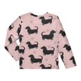 thumbnail image 2 of Black Dachshund Dog Pattern Boys' Rash Guard Shirts UPF 50 Plus Sun Protection Short Sleeve Swim Tees 9-10T, 2 of 7