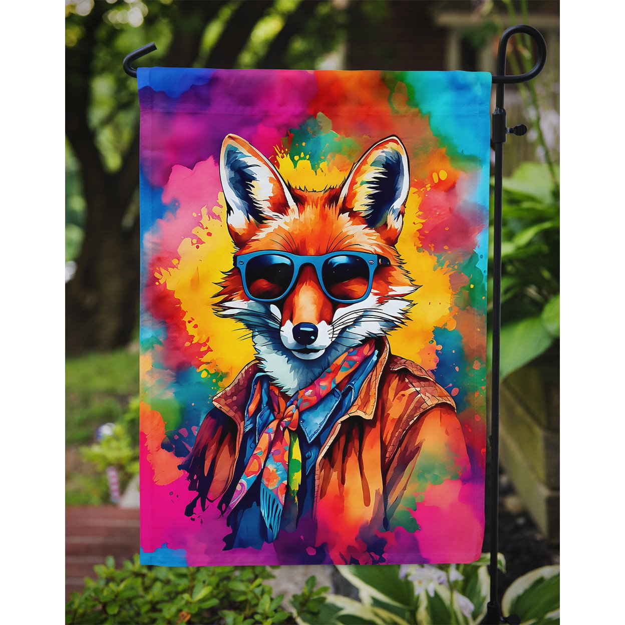 thumbnail image 3 of Hippie Animal Fox Garden Flag 11.25 in x 15.5 in, 3 of 5