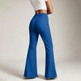 thumbnail image 5 of Womens Work Office Pants High Waisted Bell Bottoms Slim Fit Stretch Flared Dress Pants Trousers for Business Casual Going Out,Blue,XXL, 5 of 6