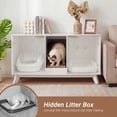 thumbnail image 5 of Innovar Home Cat Litter Box Enclosure - 47" Hidden Cat Litter Box Furniture, Large Indoor Cats Washroom Cabinet for 2 Cats with 2 Doors & Scratching Pad for Living Room Bedroom,White/Marble Top, 5 of 11