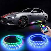 RGB Running Board Light Strip 59 Inch Smartphone APP Control Extended Crew Cab 2pc Pack 90 PCS Led Truck Underglow