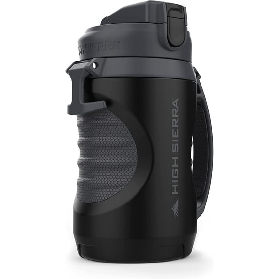 HIGH SIERRA, [BPA FREE] 64 OZ Insulated Water Jug, [Silicone Spout  NO MORE TEETH BUMPS] Built-in Fence Anchor, Keeps Iced Water Cold for Hours, EXTRA LARGE Sports Bottle with 1.89L Capacity