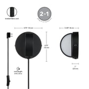 Globe Electric 4.75 Matte Black LED Integrated Plug-in or Hardwire Indoor Wall Sconce (2-pack)