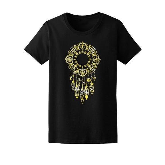 Mystical Tribal Golden Mandala T-Shirt Women -Image by Shutterstock, Female Medium