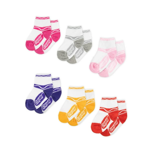 Crayola Toddler Girls Socks, 6-Pack Quarter Socks - Walmart.com
