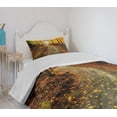 thumbnail image 4 of Ambesonne Fall Quilted Bedspread Set 2 Pcs, Early Morning in Woodland, Twin Size, Multicolor, 4 of 6