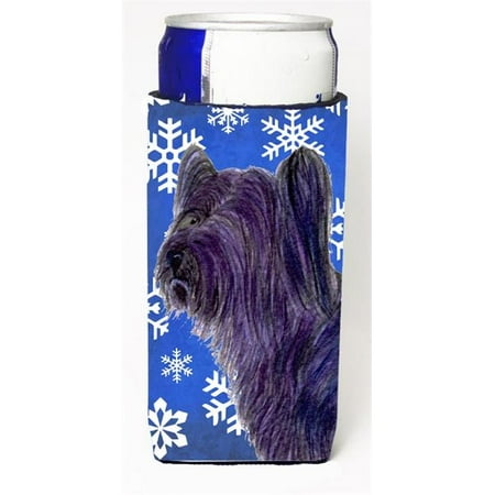 

Skye Terrier Winter Snowflakes Holiday Michelob Ultra bottle sleeve for Slim Can