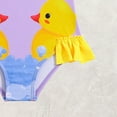 thumbnail image 6 of GYRATEDREAM Toddler Baby Girls One Piece Swimsuits Duck Print Quick Dry Ruffle Spaghetti Strap Beach Bathing Suit Beach Swimwear Purple for 2-7 Years, 6 of 6