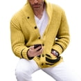 thumbnail image 3 of Suéter de cuello alto medio de color sólido cómodo e informal de otoño, suéter con botones para hombres, 3 of 6